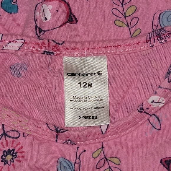 Carhartt pink bodysuit size 12 months snaps on bottom - Picture 3 of 6